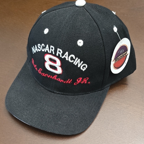 NASCAR Racing #8 Dale Earnhardt Jr. Hunter City Black Ball Cap Hat Velcro - Picture 1 of 5